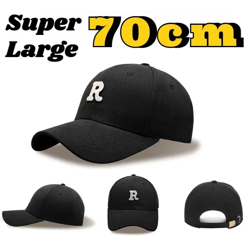 سوبر كبيرة الحجم 70 سنتيمتر كبير رئيس قبعات البيسبول للرجال القطن الرياضة في الهواء الطلق Snapback قبعة قبعات للآباء حجم كبير تعميق قبعة سائق الشاحنة