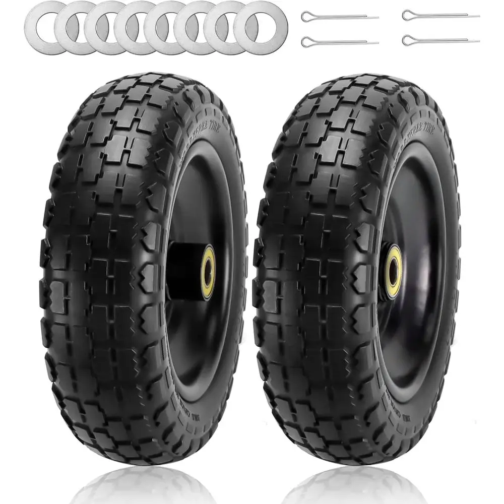 

Комплект из 2 штук: 13-дюймовые сменные шины для тачек и садовых тележек, посадочное отверстие для оси 5/8, вылет ступицы 2.1, ширина 3.15 дюйма