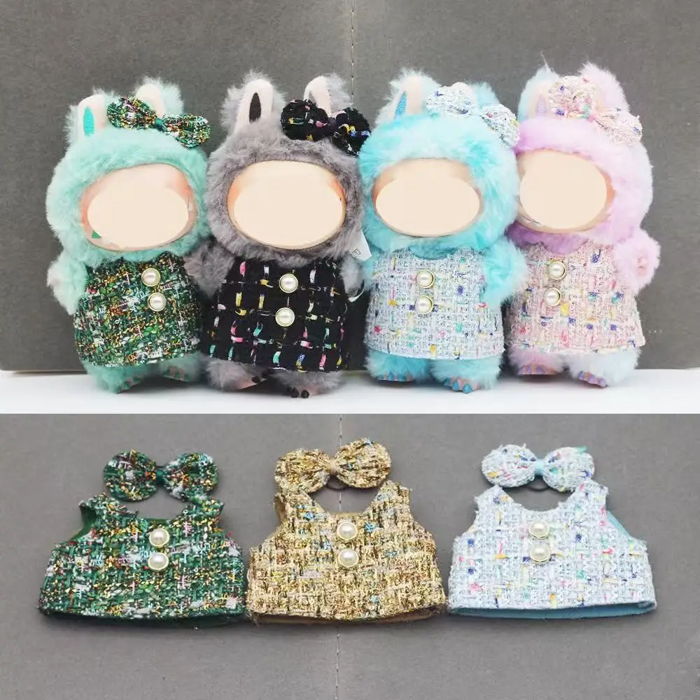 for 17CM LABUBU clothes Dolls  Girl Kid Gift Labubu clothes luxury Cute 17CM Doll Outfit Accessories Classic Dress Set