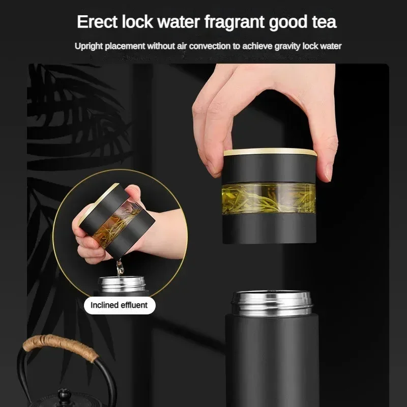 Thermos Cup Intelligent Temperature Display Stainless Steel Water BottleGlass Tea Separation Warehouse Vehicle Vaccum Flask