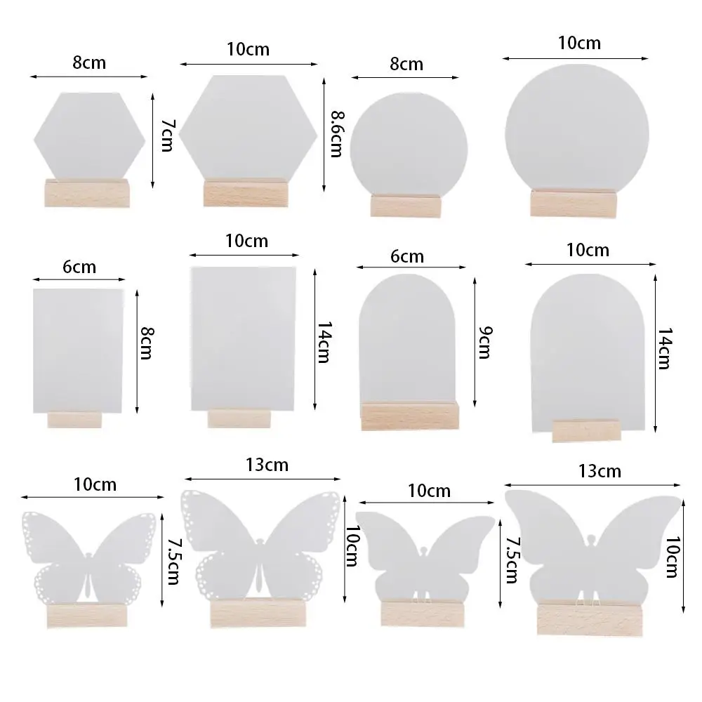 Table Place Card Round/Butterfly/Hexagon with Base Menu Display Frame Table Number Sign Table Number Plate Card Display Stand view 4
