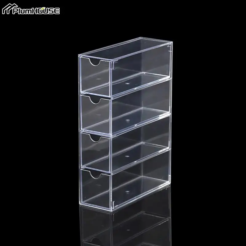 Glasses Storage Box 4 Layers Large Glasses Organizer Box Multifunctional Stackable Acrylic Display Holder Cosmetics Drawer Case