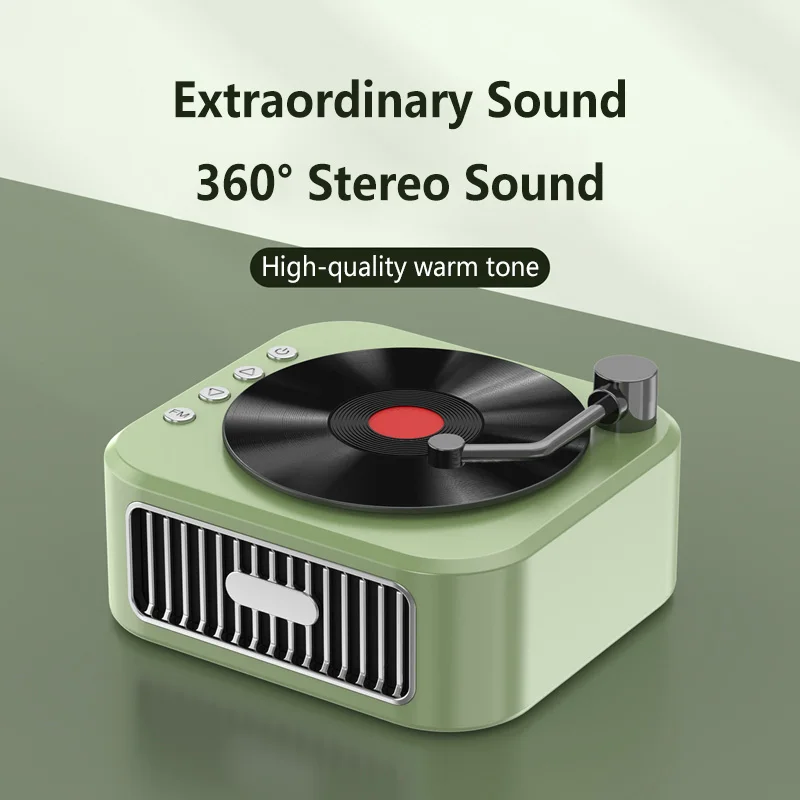 360 °   Altavoz Bluetooth HiFi con Sonido Envolvente, Altavoz Bluetooth para Discos de Vinilo, Mini Altavoz para Discos, Sistema de Audio Portátil 2026 NUEVO