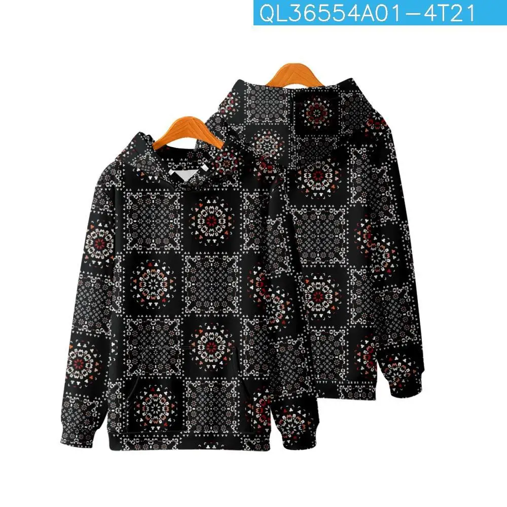 

Casual Cartoon Floral Printed Plaid Long Sleeve Pullover Autumn Couple Women Men Hoodies Harajuku Sweatshirt
