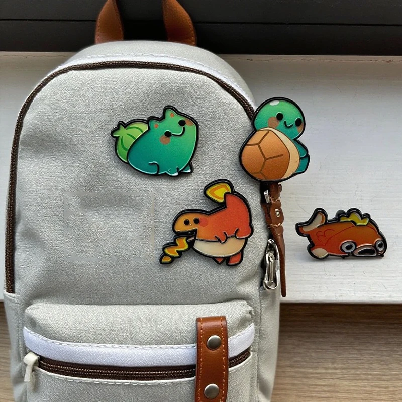 مجموعة دبابيس بوكيمون أنيمي مكونة من 4 قطع - دبابيس معدنية من المينا السنجاب تشارماندر بولباسور، شارات على شكل شخصية كرتونية لحقيبة الظهر هدايا رائعة