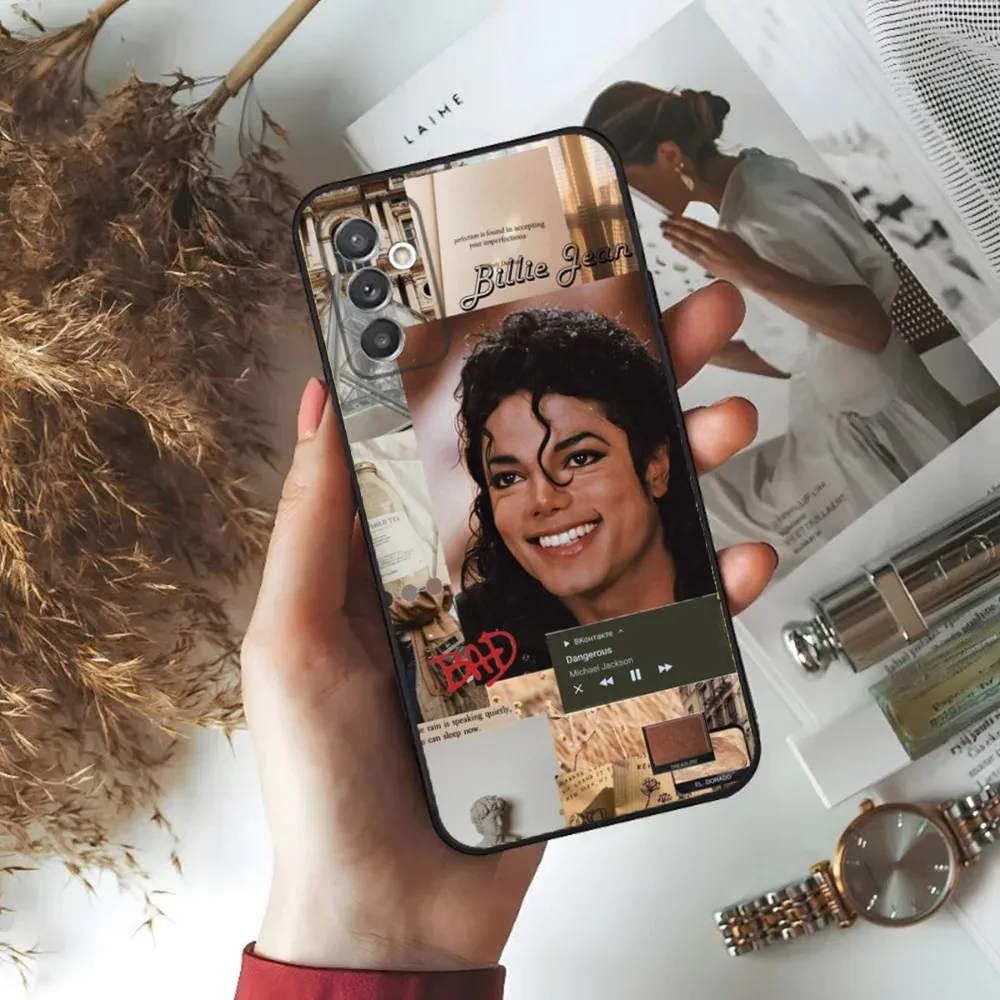 Singer Michael Jackson Phone Case For Samsung S24,23,22,30,21,10,9,Ultra,Plus,Lite,FE,5G Black Soft Case image 2