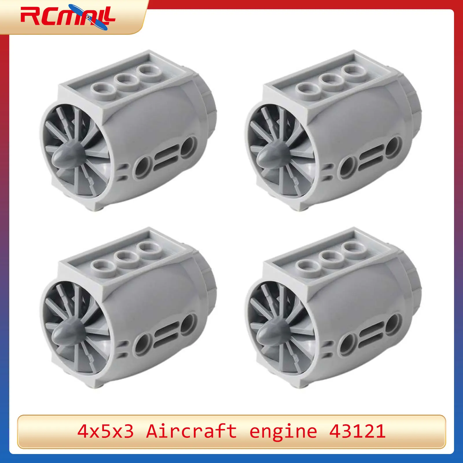 MOC Technische Onderdelen 4x5x3 Vliegtuigen Grote Motor met Propellerbladen Bouwstenen Accessoires compatibel met Legoeds 43121