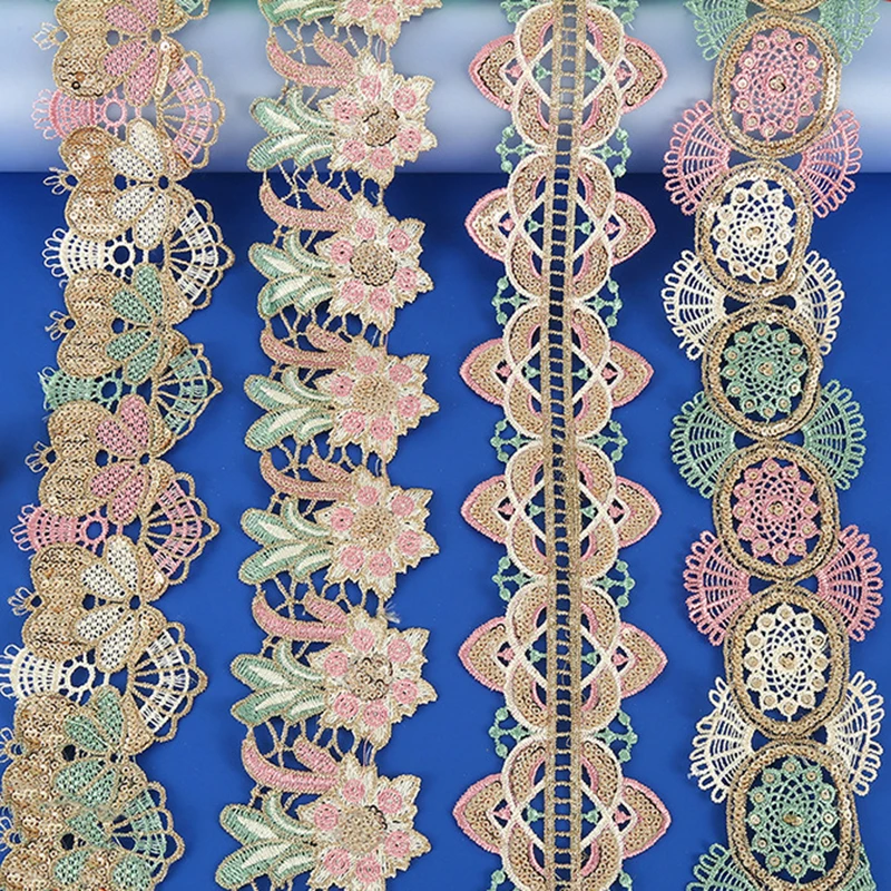 

15 ярдов золотая нить с блестками, кружевная отделка, лента, лента для костюма, чехол для дивана, занавеска, аппликация, отделка, шитье