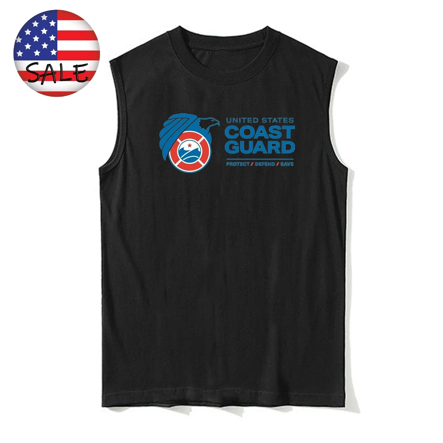 USCG Protect / Defend / Save / US Coast Guard Tank Top 100% Cotton O-Neck Summer Casual Mens Vests Sleeveless T-shirt Streetwear