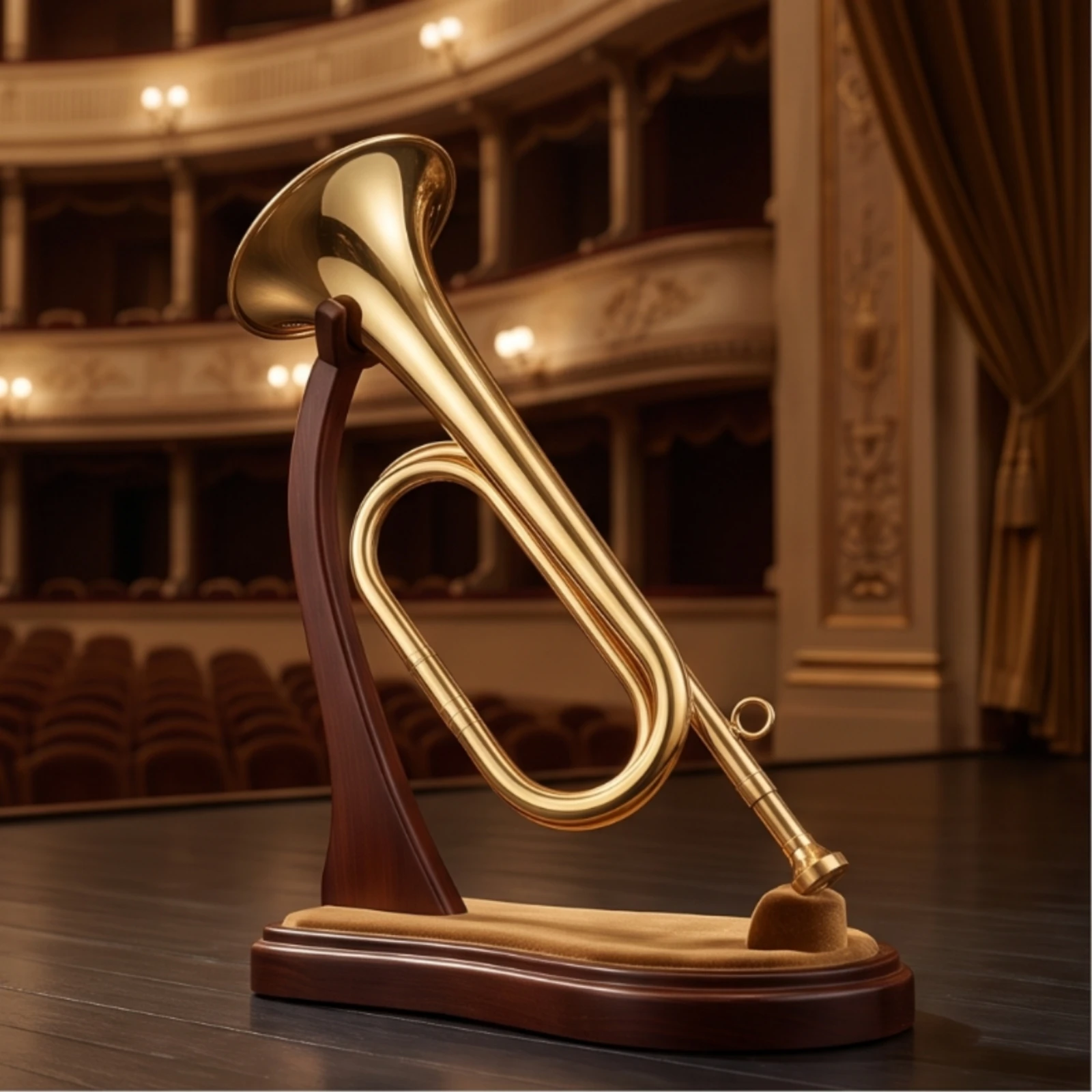 Bugle en laiton avec boucle de doigt, instrument léger, classique et durable pour débutants, fanfare, entraînement