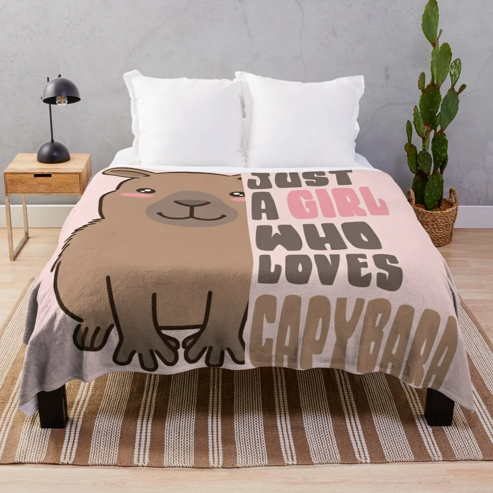 

Just A Girl Who Loves Capybara Throw Blanket Blanket Fluffy Quilt Blanket Decorative Sofa Blanket