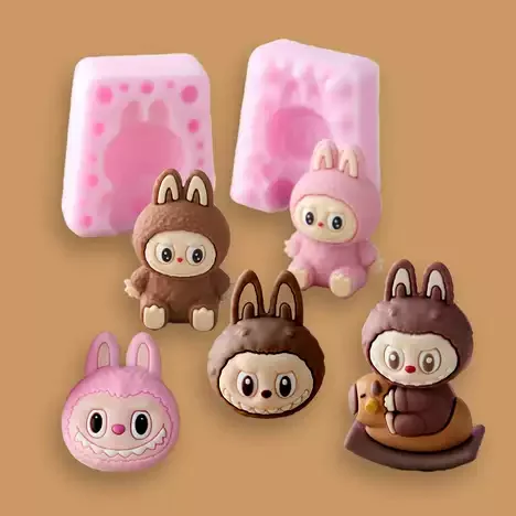 قالب سيليكون لابو ثلاثي الأبعاد رائع لصنع الشموع/الصابون بنفسك من لابوبو، طقم ديكور عطري، لوازم هدايا عيد الميلاد