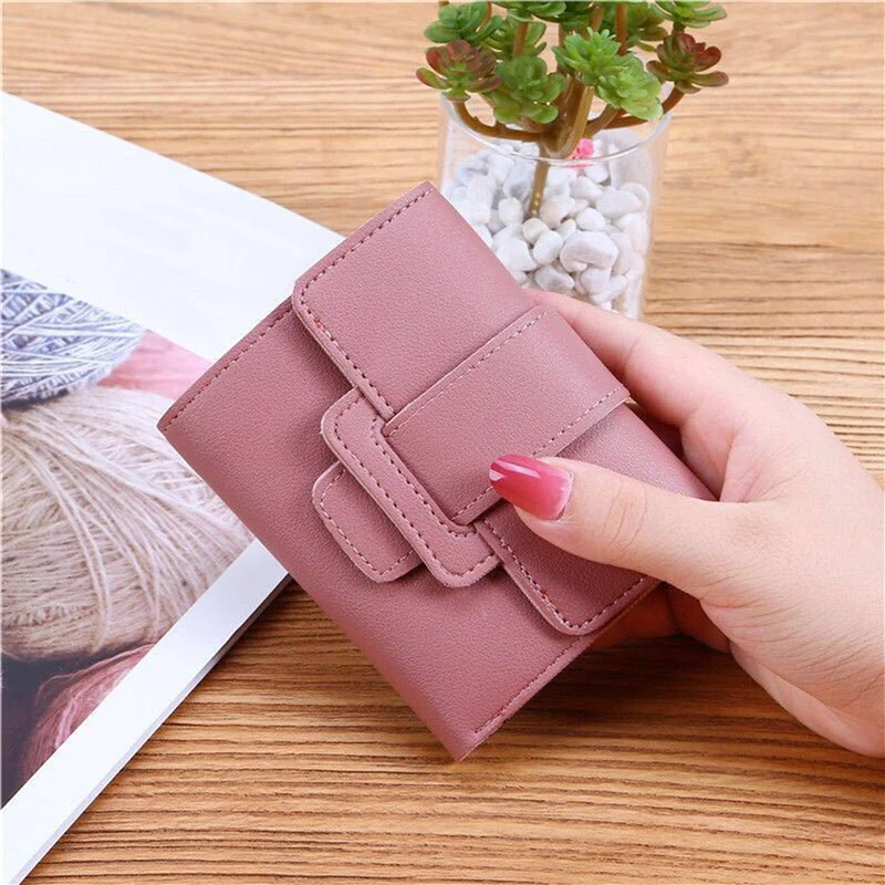 Women Wallets PU Leather Female Purse Mini Student Korean Edition Fashionable, Cute, Small And Portable Change Bag Card Bag