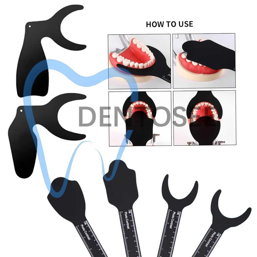 

1PC Autoclavable Dental Cheek Retractor with Black Background & Scale Marks for Orthodontic Photography and Oral Imaging