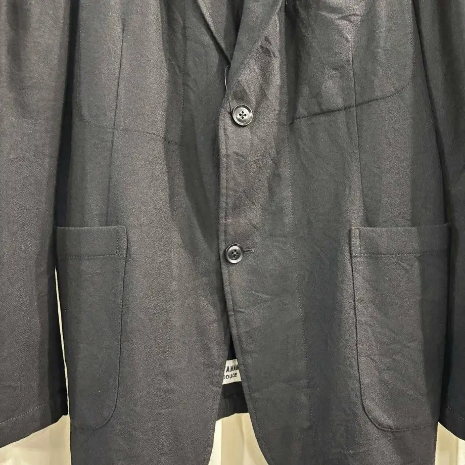 TOP-YAMAMOTO ® Black Casual Jacket for Men - Slim Fit Single-Button Collar Design - Minimalist Style