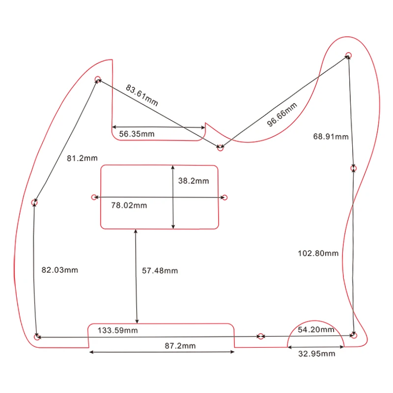 Fei Man Guitar Parts - For US Standard, 8 Screw Holes, Tele, Tele, With PAF Humbucker, Pickguard, Scratch Plate, Flame Pattern