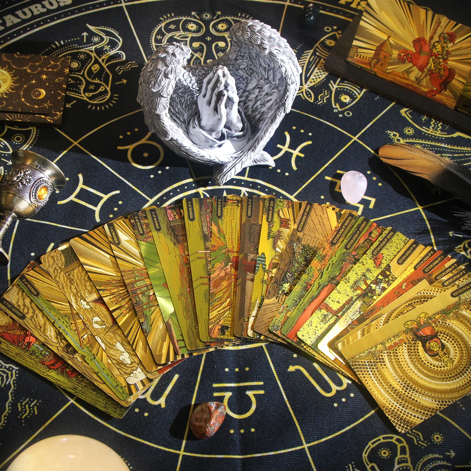 Collected genuine classic panoramic Waite Tarot Tarot beginner Tarot plastic PET waterproof gold foil Tarot