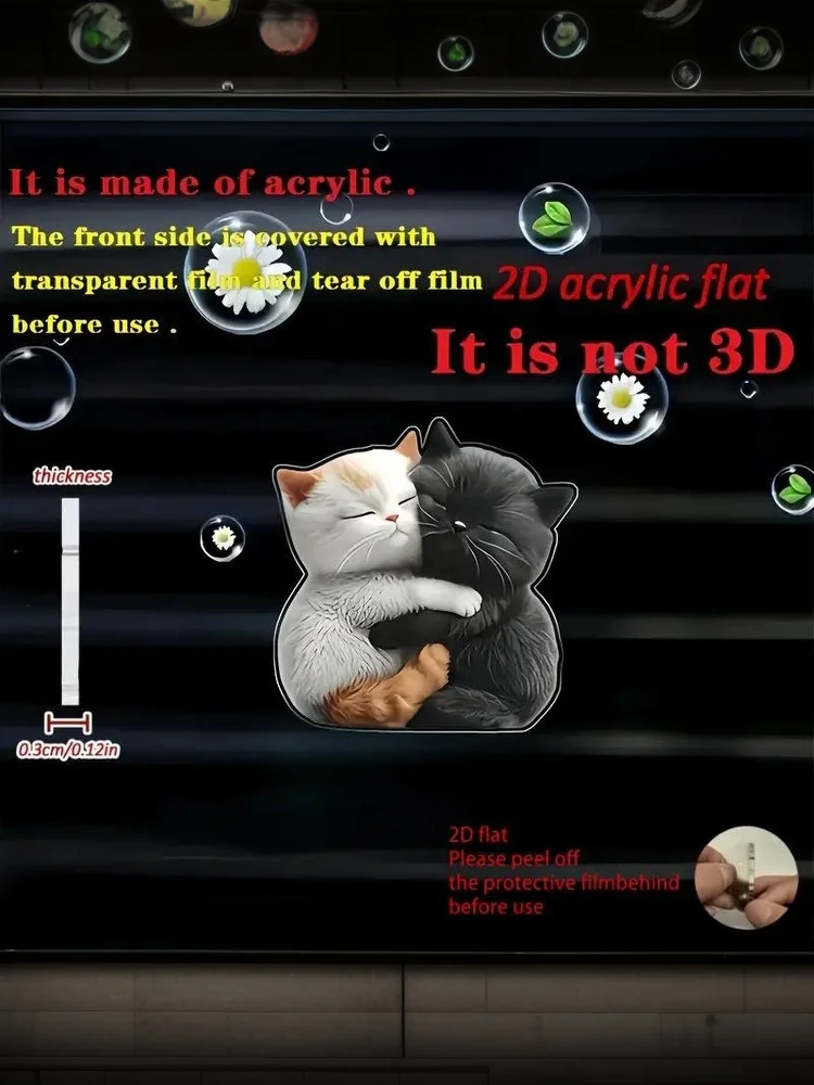 Nouveau diffuseur d'arômes pour voiture en acrylique, clip de ventilation, support décoratif 2D pour les évents de climatisation de voiture