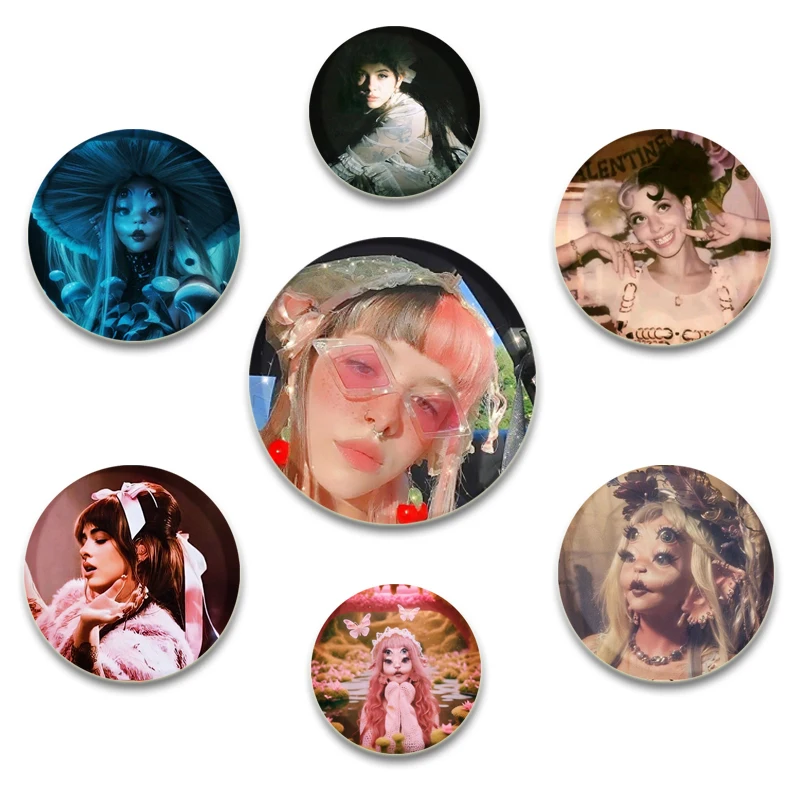 32/44/58mm Singer Melanie Martinez Pins Icons Button Tinplate Badges Brooch Cartoon Round Badge for Backpack Jewelry Accessories