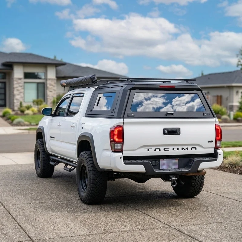 Aluminum Waterproof 4X4 Hard Top Pickup Truck Bed Canopy Topper Car Accessories with Sliding Windows Universal Fit