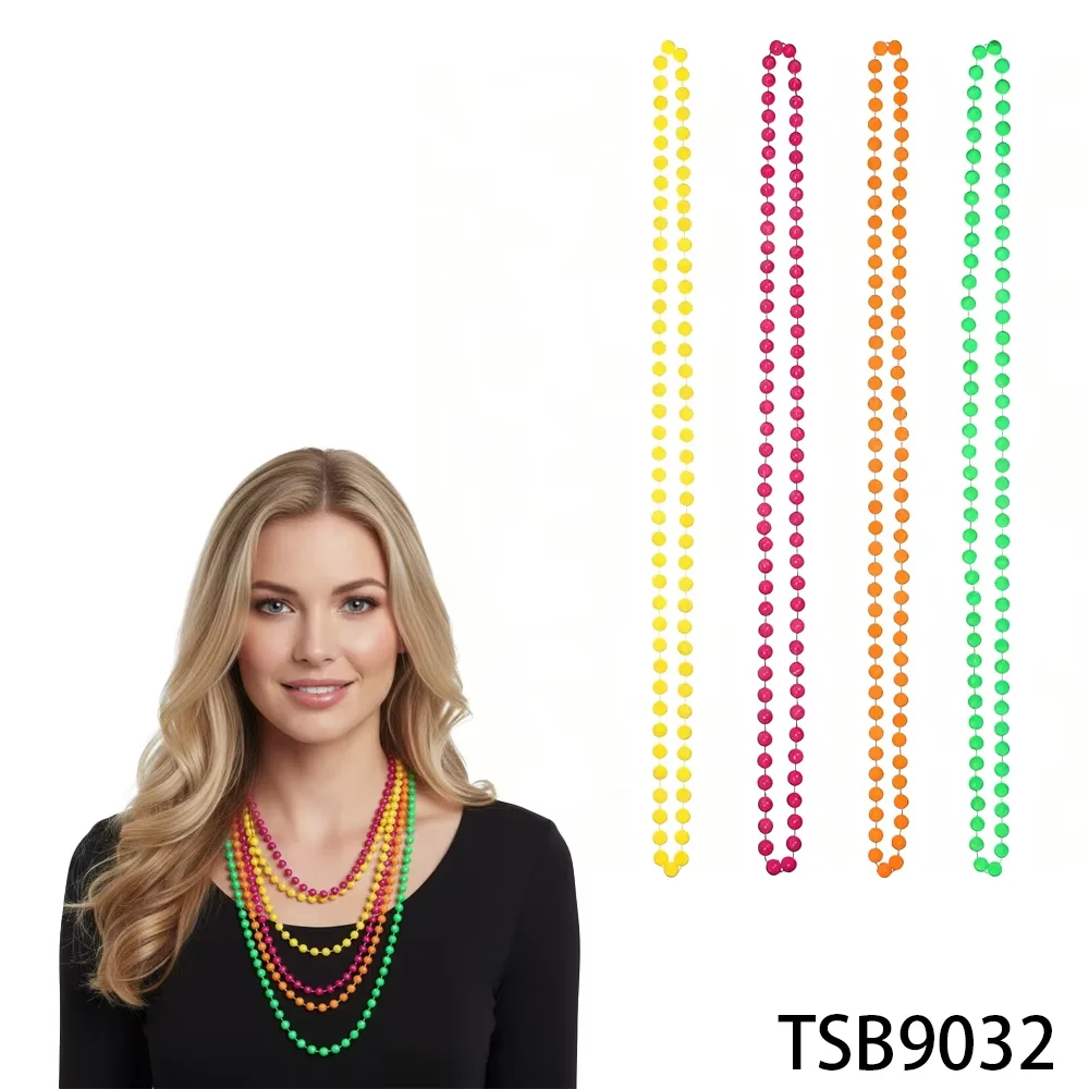 

Набор разноцветных ожерелий из бисера в стиле ретро 80-х годов — яркие винтажные аксессуары для тематических вечеринок 80-х и энтузиастов в стиле ретро