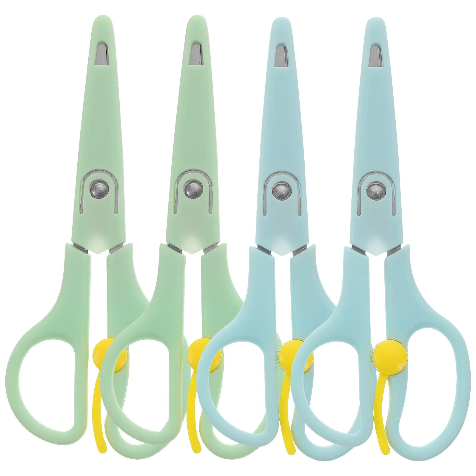 4Pcs Children Safety Scissors Stainless Steel Crafting Scissors for Kids Toddlers DIY Office Multi Use Toddler Scissors,