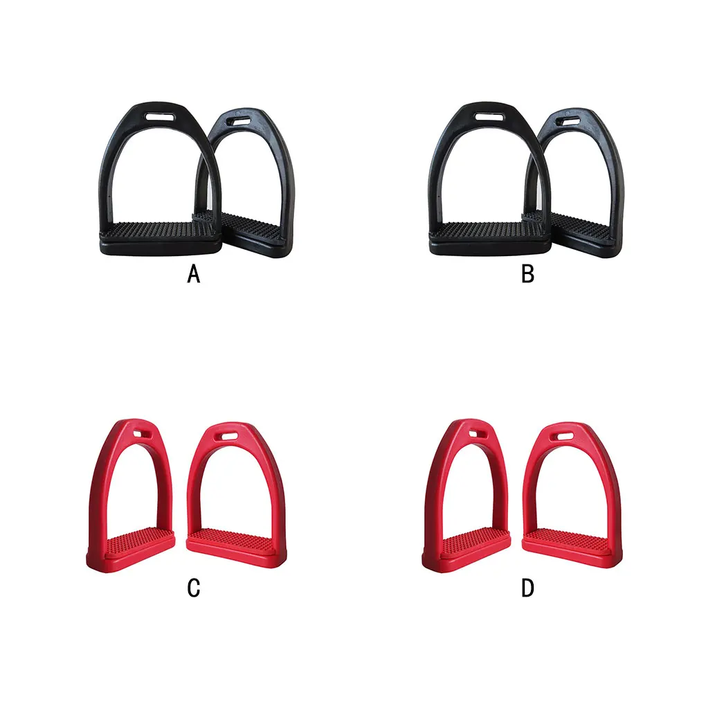 

2 Pieces Plastic Riding Stirrup Professional Solid Color Adult Children Beginner Rubber Pad Anti-skid Stirrups Gifts