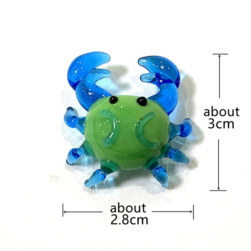 Mini Glas meeres tiere Statuette niedlichen Meeresfisch Delphin Tintenfisch Pinguin Kugelfisch Stachel rochen Walhai Fisch Krabbe Meeres schildkröte Elektrischer Aal Goldfisch Kaninchen Affen Ornamente – Detail 33