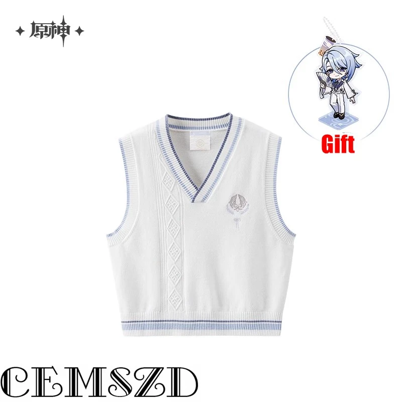 

[Genuine] miHoYo Game Official Genshin Impact Kamisato Ayato Cosplay Knitted Vest Anime Cartoon 3XL Shirt Halloween Costume Gift