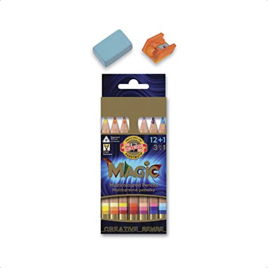 

MAGIC Jumbo Triangular Coloured Pencil Pack of 12 + 1