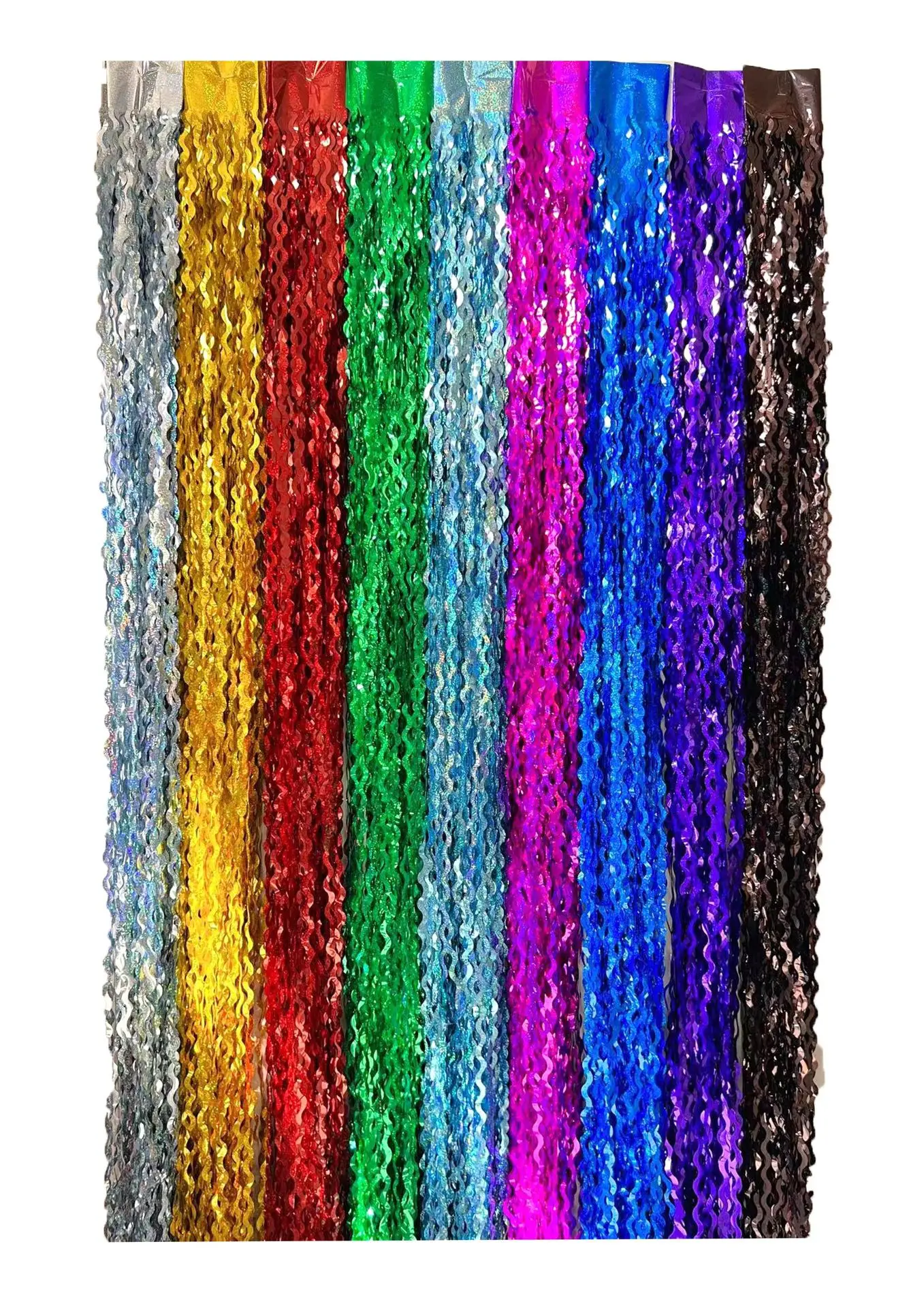 Glitzernde Lametta-Folien-Fransenvorhänge, blau, lila, Metallfolie, Fransen-Hintergrund, Wandvorhänge für Babyparty, Meerjungfrau-Party-Hintergrund – Detail 8