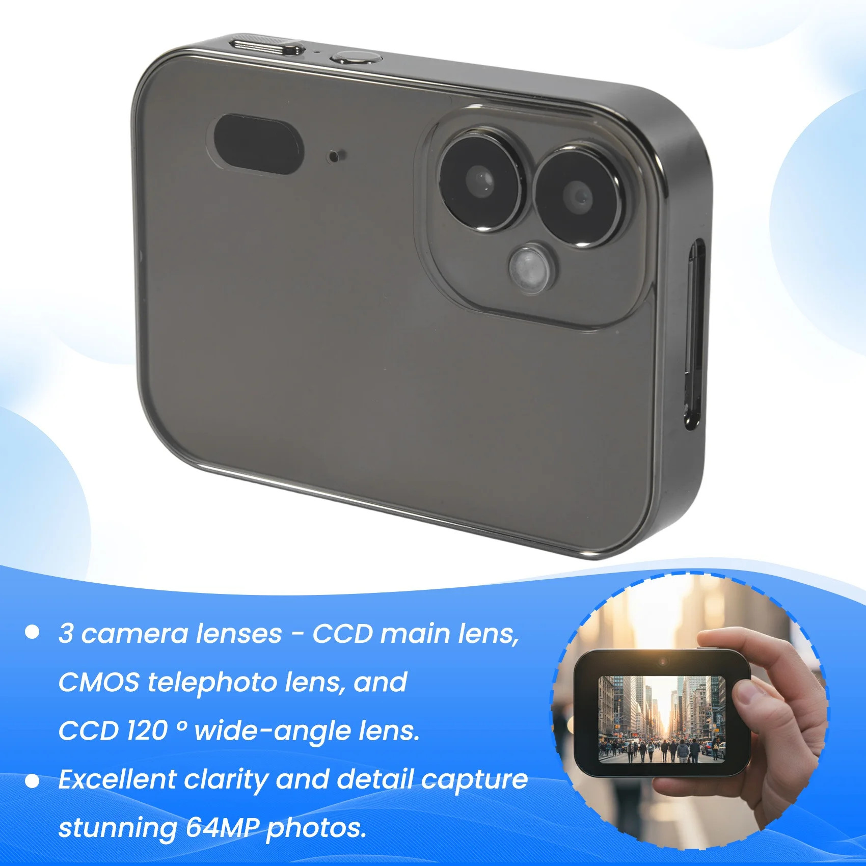 

HFES 4K CCD Digital Camera 64MP Digital Flash Video Camera With Touch Screen 16X Digital Zoom IR Night Vision Camera