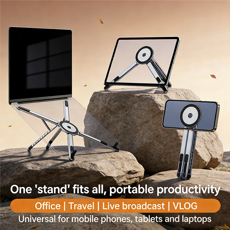 

Multifunctional Magnetic Laptop Holder Foldable Tripod Portable Desk Stand for iPhone ipad Tablet Phone