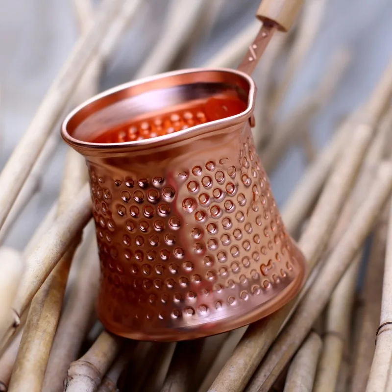 Tazza da caffè portatile in alluminio addensato caffettiera semplicità per uso domestico leggero lusso retrò manico in legno padella per il latte antiscottatura