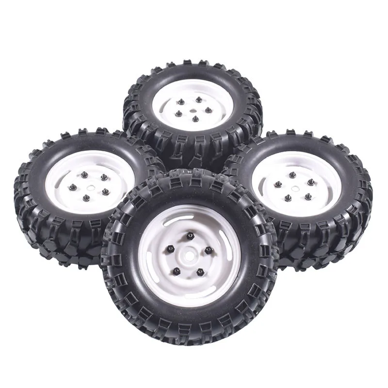 RC Rim51-7006S Rubber Tires & Plastic Wheel Rims 4Pcs For MN128 MN86S Diameter 90mm