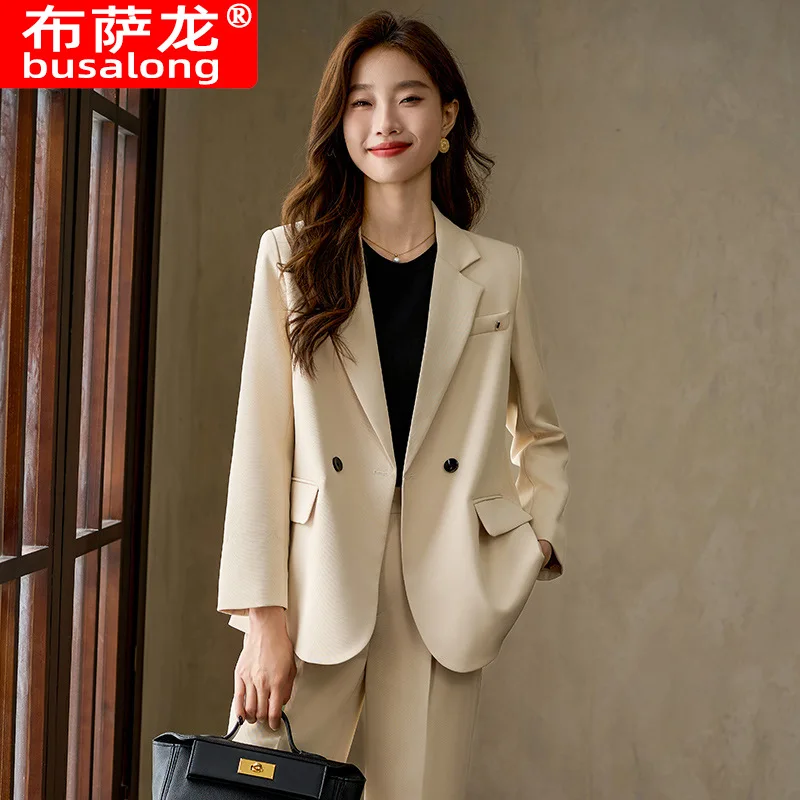 Brown Suit Jacket for Women Autumn2024New High Sense This Year's Popular Commuter Business Suit Work Clothes