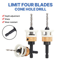 LIDIAO Adjustable Depth Countersink Drill Bit 4 Flute Woodworking Countersink Bit for MDF/Plywood Milling Cutter Screw Drill Bit