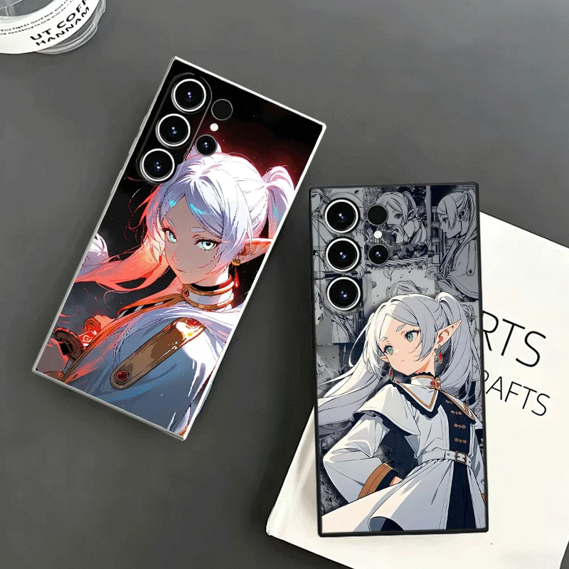 F-Frieren B-Beyond J-Journeys End Soft Phone Case For Samsung S24 S25 S26 Ultra S23 S22 Plus S21 S20 FE Edge + Black White Coupl
