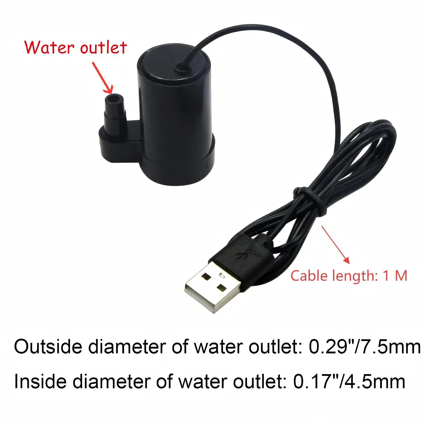 1Pcs DC 3-5V USB Micro Submersible Mini Water Pump,Small Aquarium Pump for Fish Tank Aquariums Pond Fountain Hydroponics Garden image 3