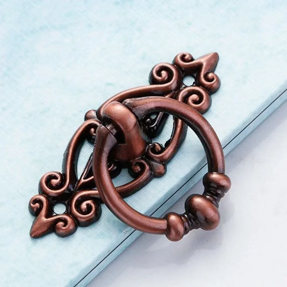 1pc Antique Alloy Handle Retro Drawer Pull Ring Cabinet Handle Hanging Ring With 2 Screws Hardware Accessories