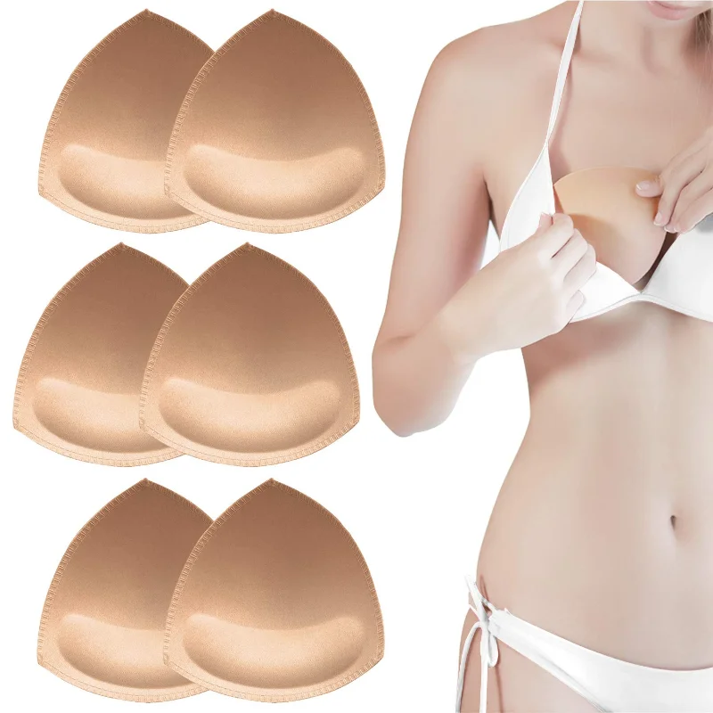 

2pcs Women Accessories Round Sponge Swimsuit Breast Push Up Bra Padding Chest Enhancers Bra Foam Insert Triangle Chest Cup