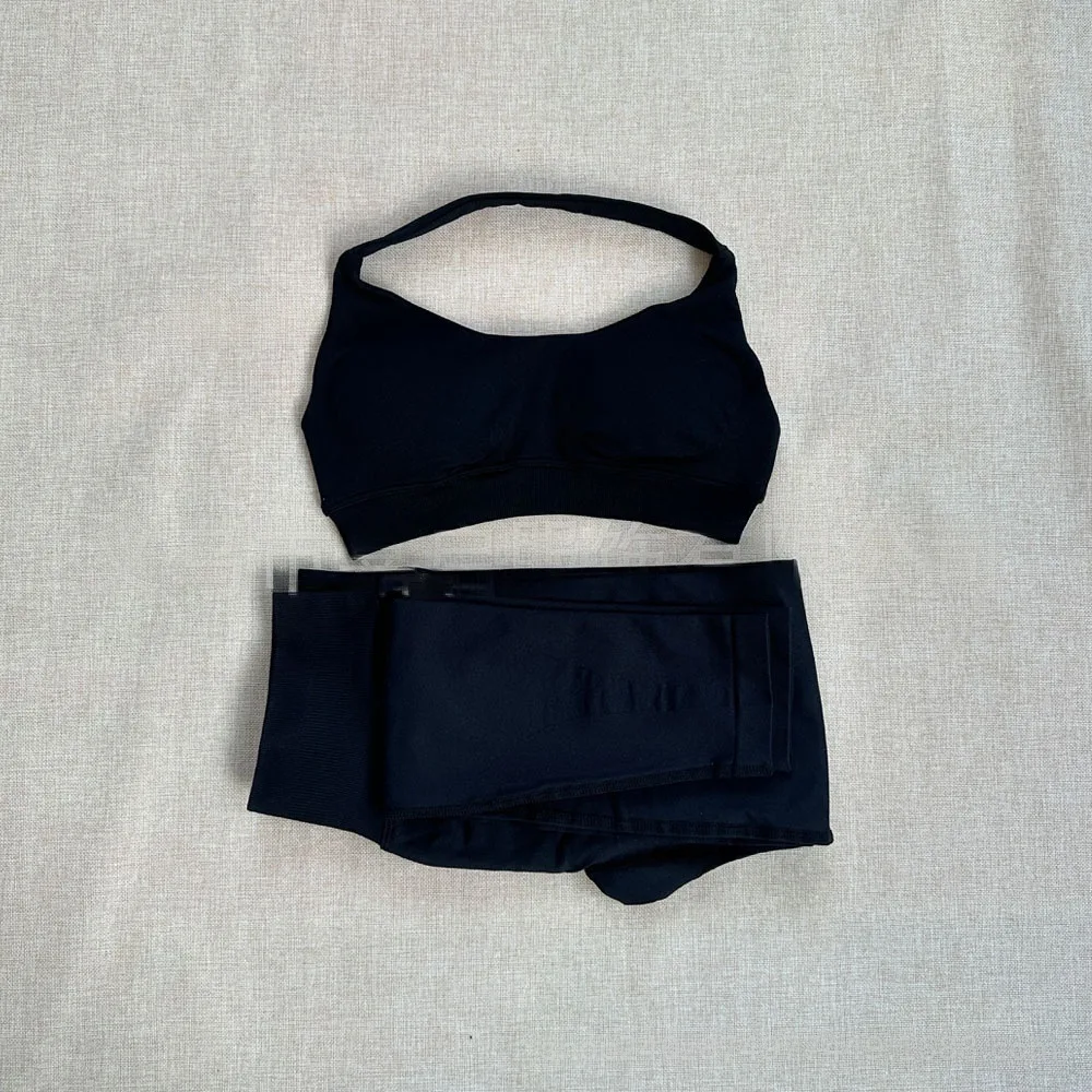 

2PCSImpact Sports Seamless Necklace-style Back-Fitting Bra for Women - High-Waisted Tight Legging with Tapered Hips - Sports Set