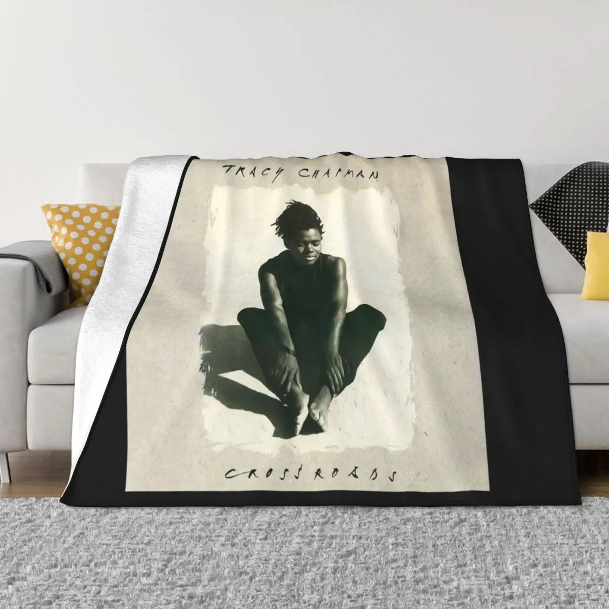 Tracy Chapman Crossroads Vinyl Cd Cover Small Medium Large Or Xl Kawaii Aesthetic Throw Blanket