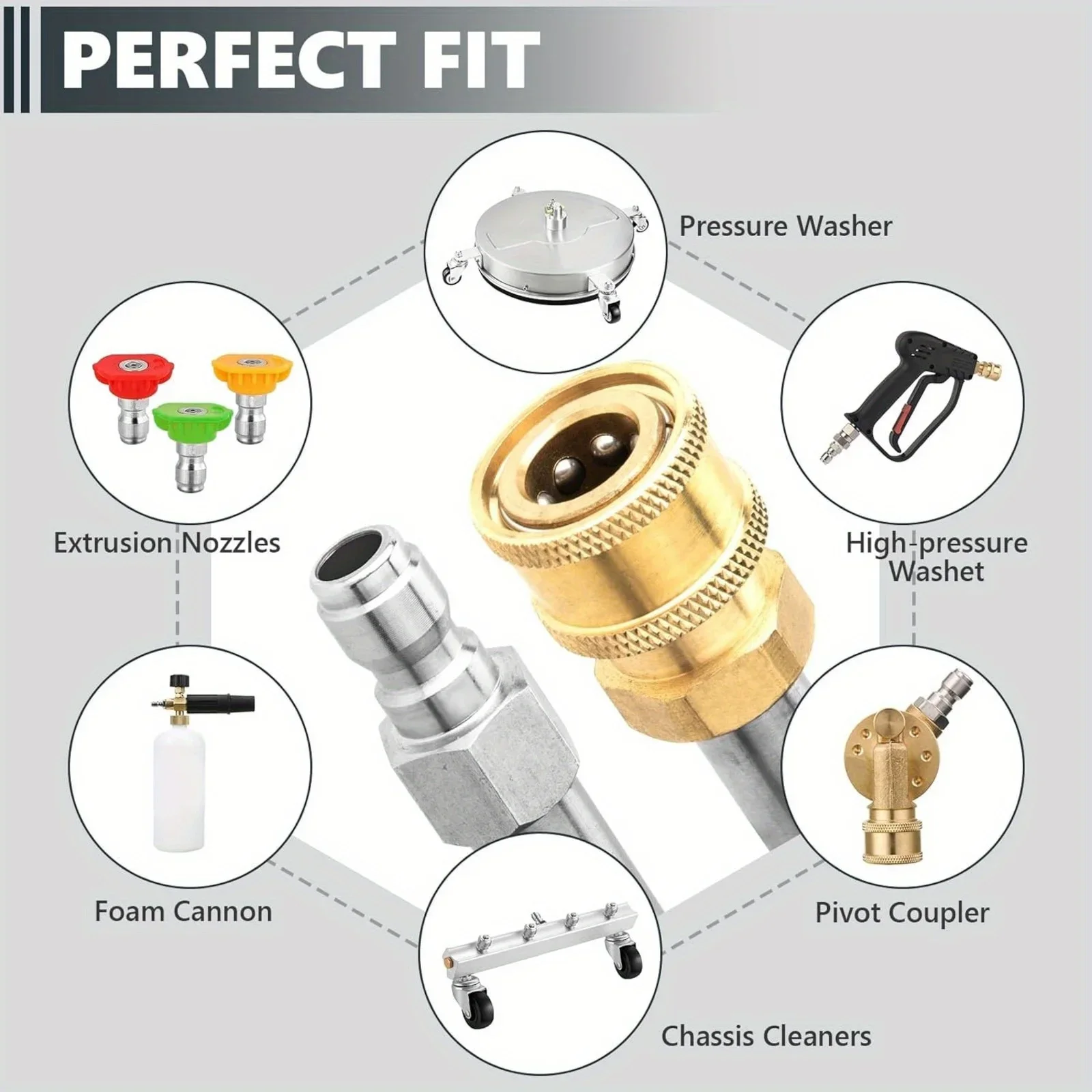 15 Inch High Pressure Washer Extension Wand, Stainless Steel 1/4