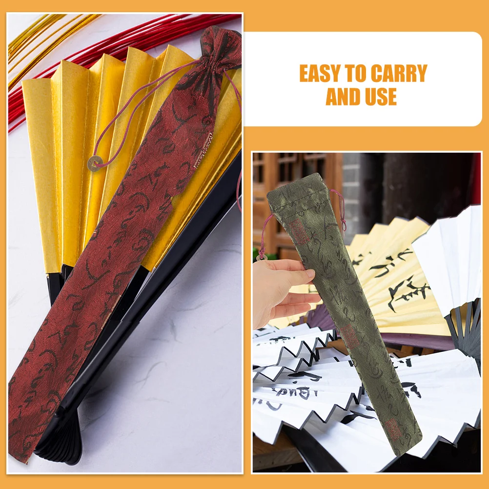 

4pcs Folding Bag Lightweight Portable Storage Pouch Chinese Style For Hand Fan Wedding Party Spring Festival Gift Bag Handheld