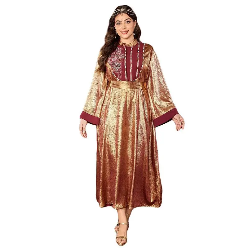KYP963 Tamanho grande Faionable Muslim Evening Dr Médio Oriente Crossbody Stand Collar Feminino Dr Ele Aosphere