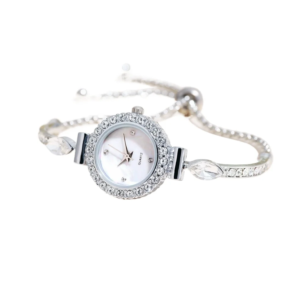 

Женские часы-браслет, инкрустированные стразами, простые женские часы с маленьким циферблатом