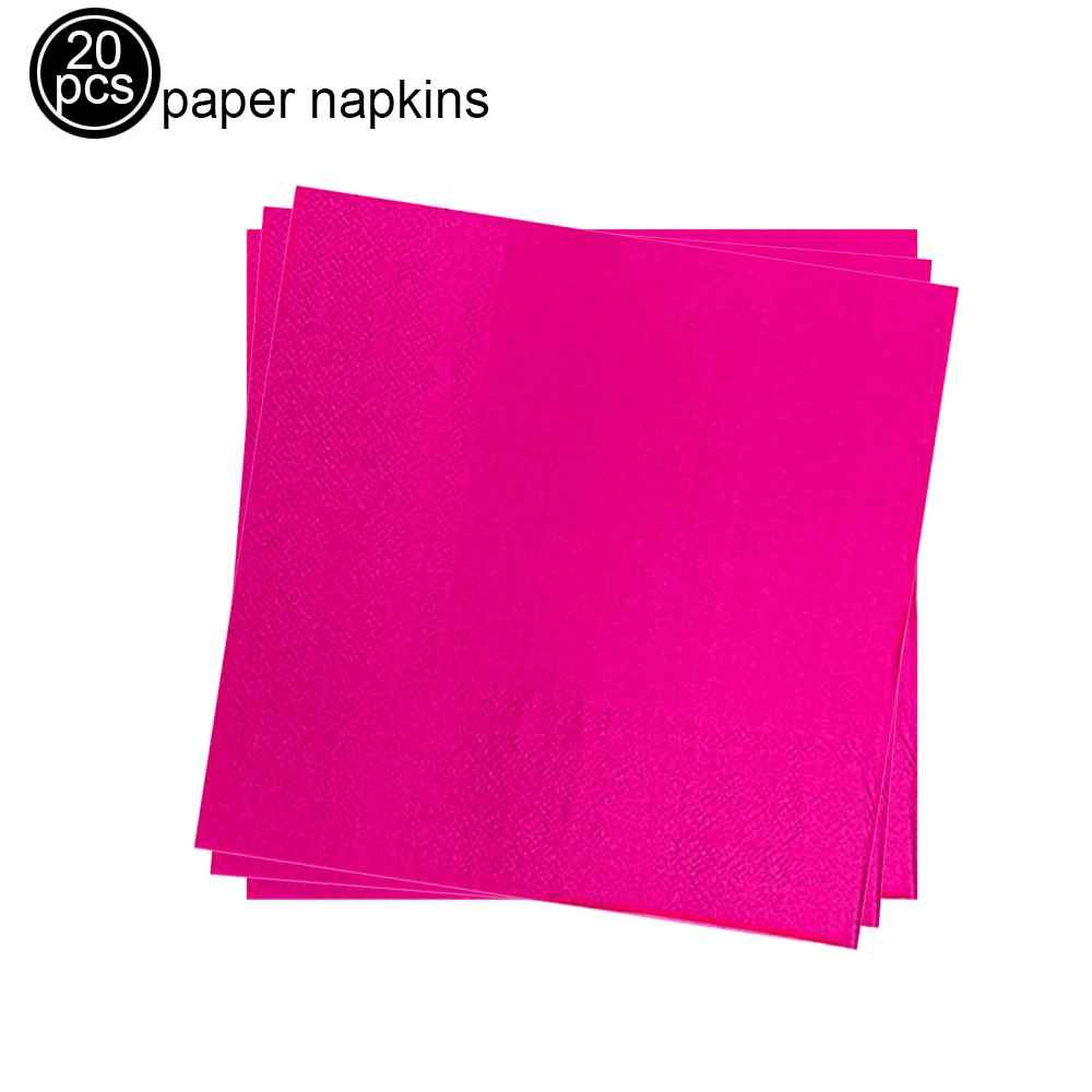 20/40/60/80/100 Stück Papierservietten, einfarbig, rosa, rot, blau, lila, gelb, weiß, schwarz, Einwegserviette, Geburtstagsparty-Zubehör – Detail 7