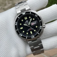 STEELDIVE Marca SD1972 45 mm Cristal de zafiro MH36 Movimiento automático Esfera negra Correa Reloj de día y fecha