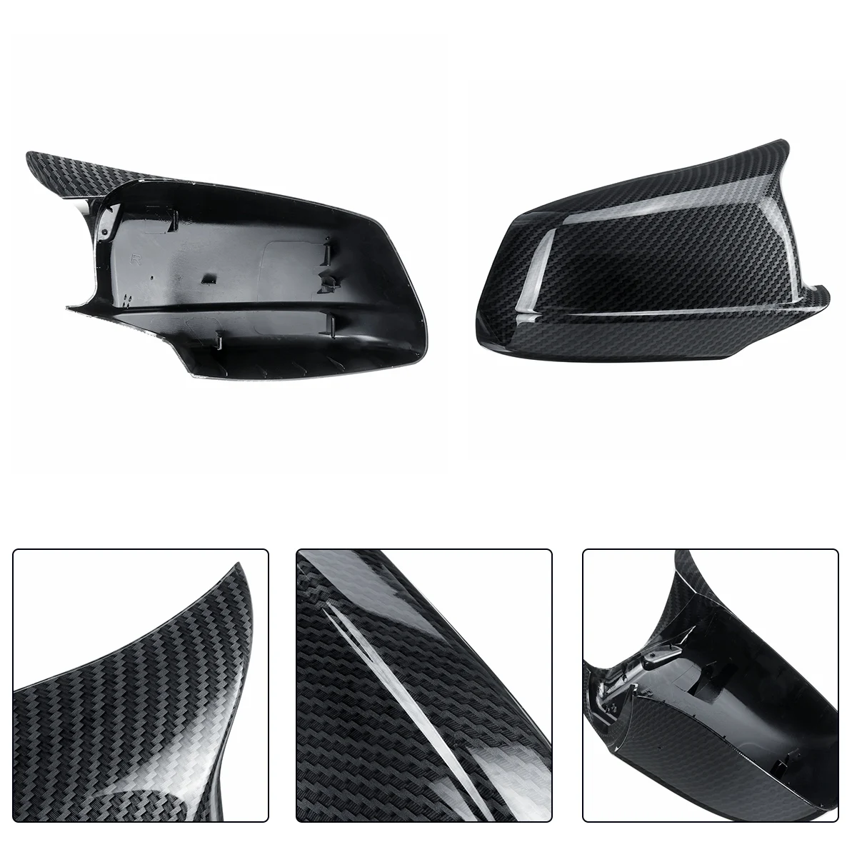 Carbon Fiber Rear View Mirror Covers Side Mirror Caps Fit for Bmw 5 Series F10/F11/F18 Pre-Lci 11-13 Wing Mirror Cap Replacement